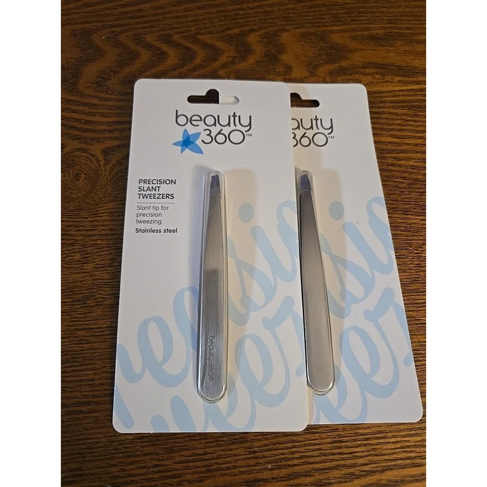 Beauty 360 Slant Tip Precision‎ Tweezers Lot Of 2